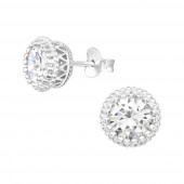 Cercei din argint model solitaire cu zirconii 6 mm DiAmanti DIA39150